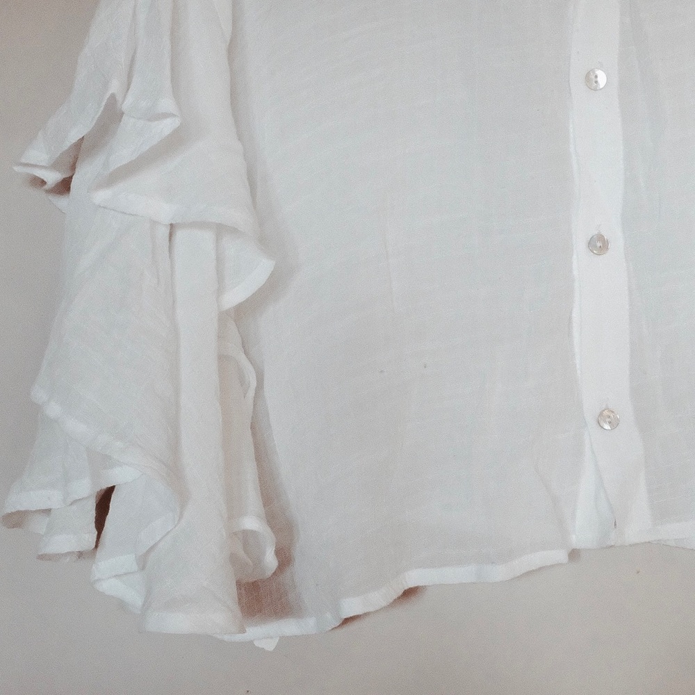 Ruffle Sleeve, Button Back Top - Picture 6 of 6